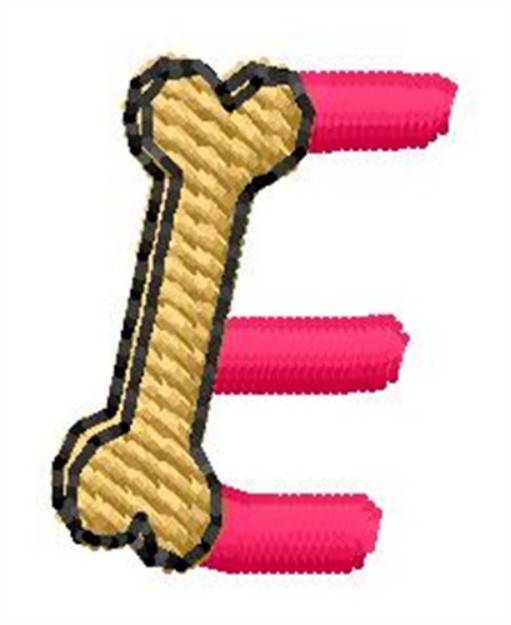 Picture of Bone Letter E Machine Embroidery Design