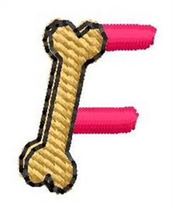 Picture of Bone Letter F Machine Embroidery Design