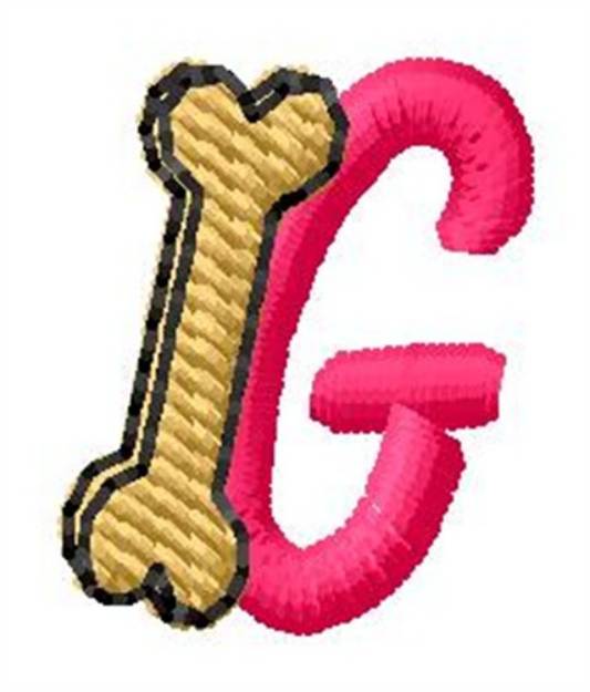 Picture of Bone Letter G Machine Embroidery Design