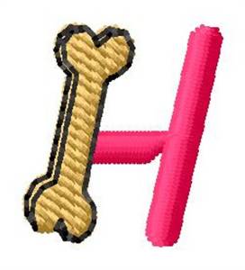 Picture of Bone Letter H Machine Embroidery Design