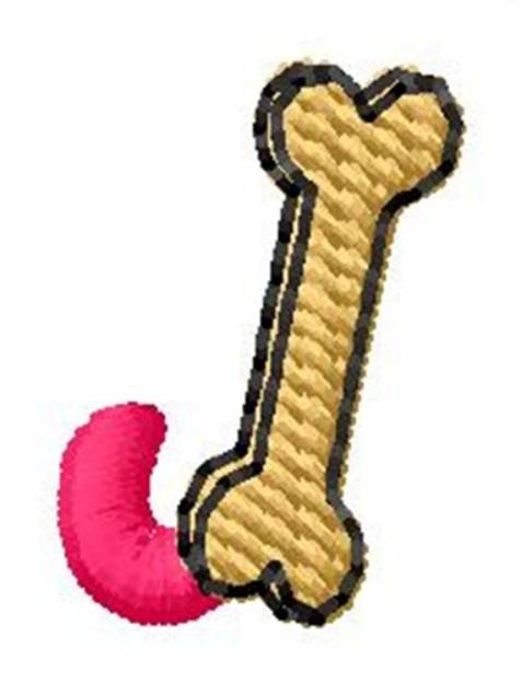 Picture of Bone Letter J Machine Embroidery Design