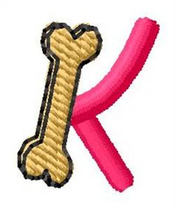 Picture of Bone Letter K Machine Embroidery Design