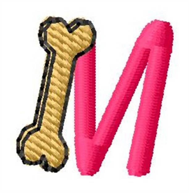 Picture of Bone Letter M Machine Embroidery Design