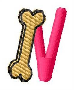 Picture of Bone Letter N Machine Embroidery Design