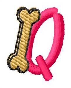 Picture of Bone Letter Q Machine Embroidery Design