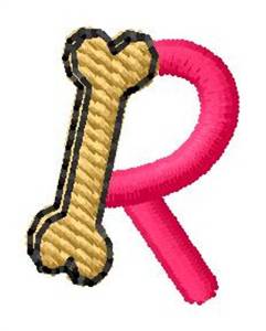 Picture of Bone Letter R Machine Embroidery Design