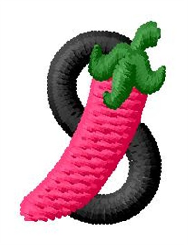 Pepper Number 8 Machine Embroidery Design