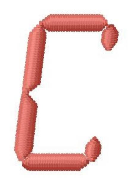 Picture of LCD Font C Machine Embroidery Design