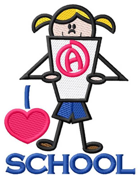 Picture of I Love School Machine Embroidery Design