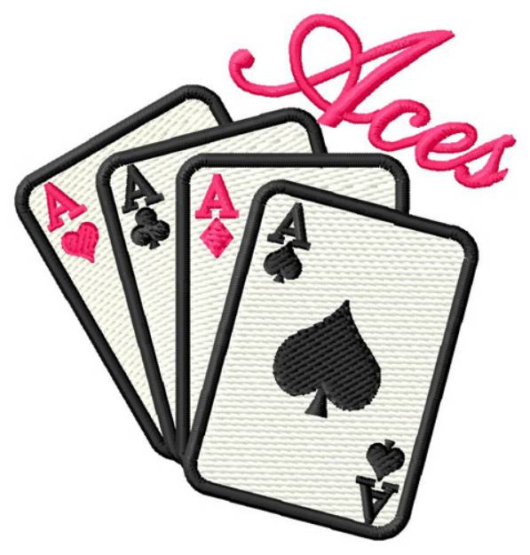 Picture of Aces Cards Machine Embroidery Design