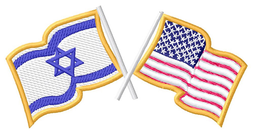 USA & Israeli Flags Machine Embroidery Design