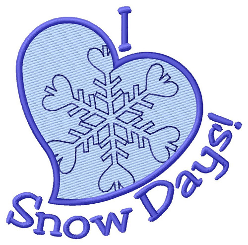 I Love Snow Days Machine Embroidery Design