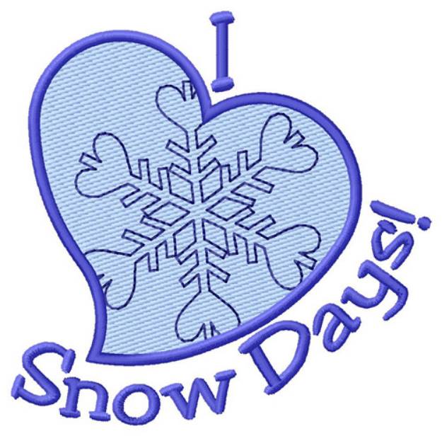 Picture of I Love Snow Days Machine Embroidery Design