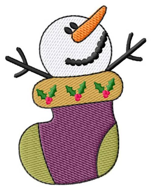 Picture of Snowman Sock Machine Embroidery Design