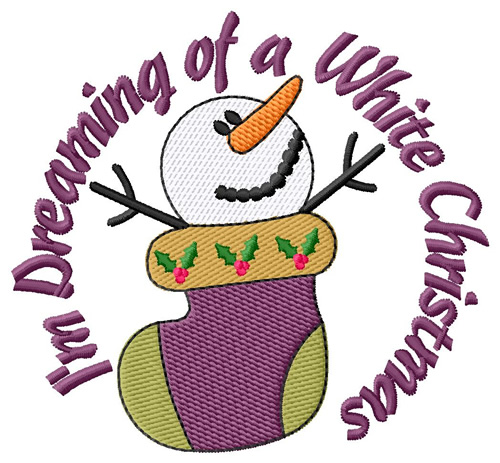 White Christmas Machine Embroidery Design