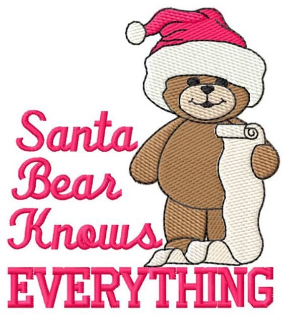 Picture of Bear Knows Everything Machine Embroidery Design