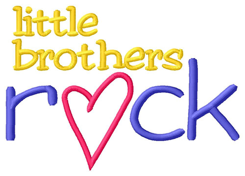 Little Brothers Rock Machine Embroidery Design