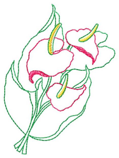 Picture of Anthurium Machine Embroidery Design