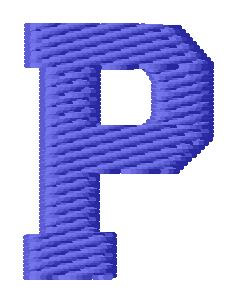 Sport Letter P Machine Embroidery Design