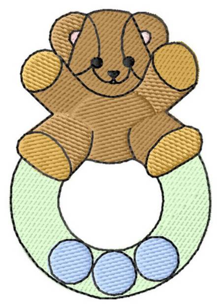 Picture of Teddy Teething Ring Machine Embroidery Design