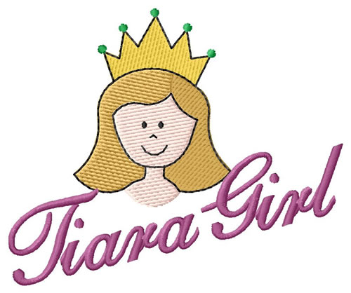 Tiara Girl Machine Embroidery Design