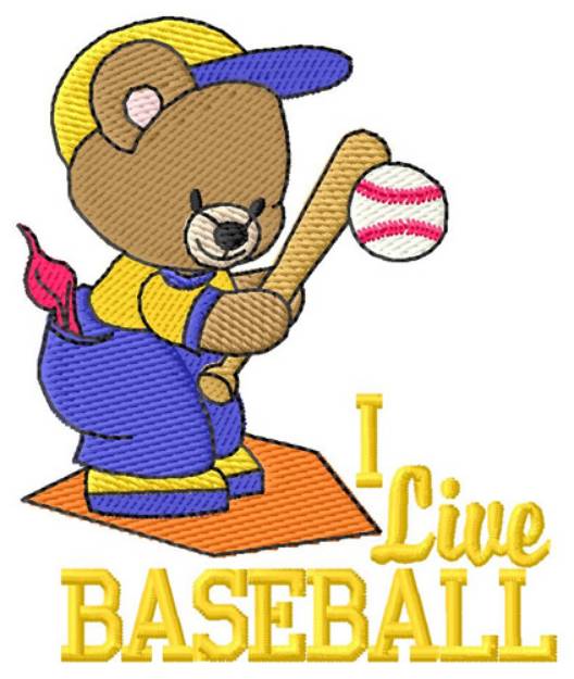 Picture of I Live Baseball Machine Embroidery Design