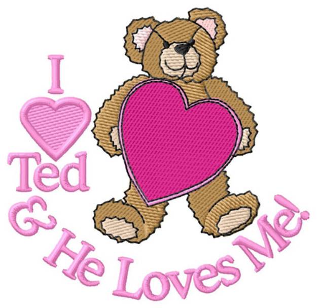 Picture of I Love Ted Machine Embroidery Design