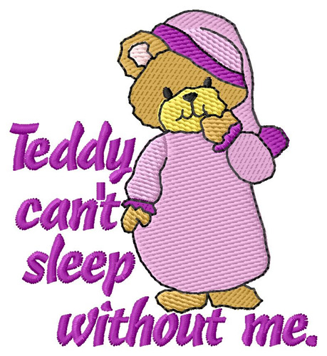 Teddy Cant Sleep Machine Embroidery Design