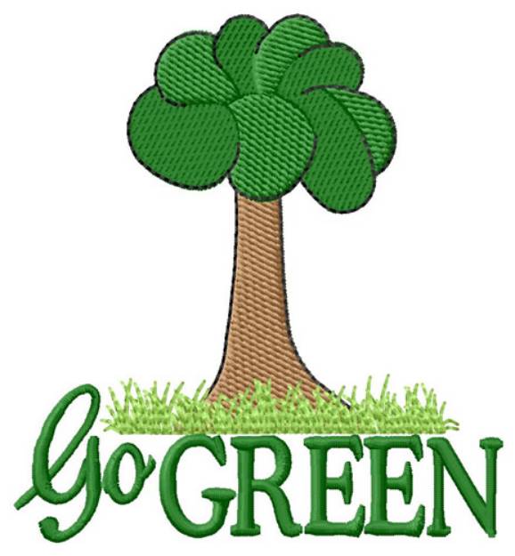 Picture of Go Green Machine Embroidery Design