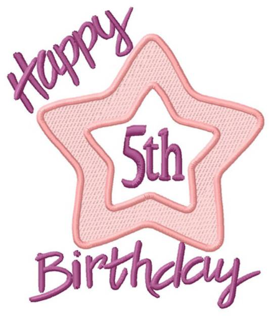 Picture of Happy 5th Machine Embroidery Design