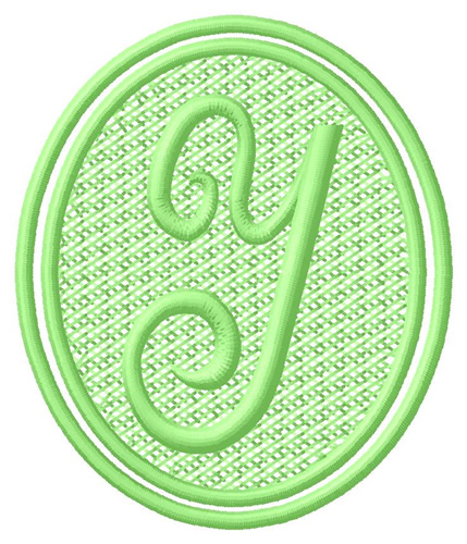 Oval Letter Y Machine Embroidery Design
