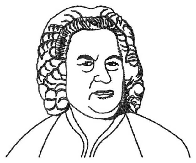 Picture of Bach Outline Machine Embroidery Design