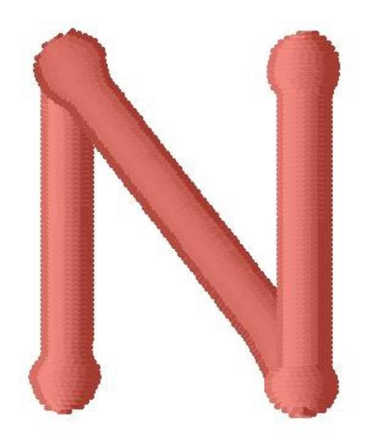 Picture of Dot Font N Machine Embroidery Design