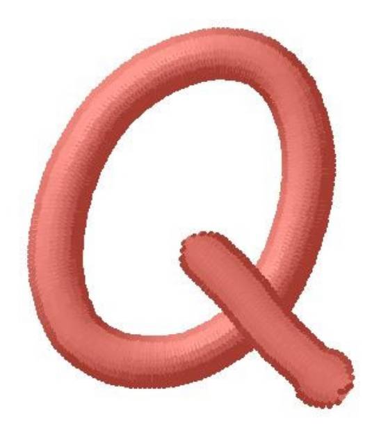 Picture of Dot Font Q Machine Embroidery Design