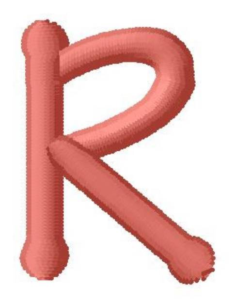 Picture of Dot Font R Machine Embroidery Design
