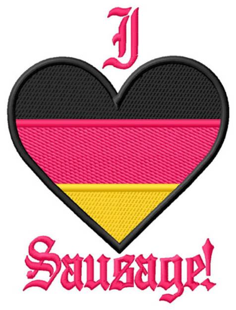 Picture of I Love Sausage Machine Embroidery Design