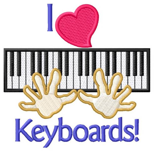 Picture of I Love Keyboards Machine Embroidery Design