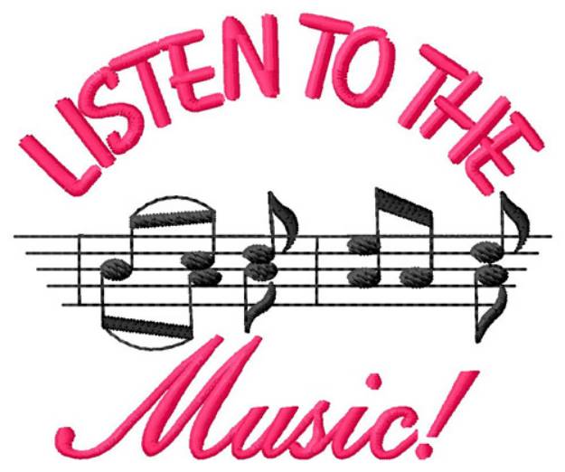 Picture of Listen To Music Machine Embroidery Design