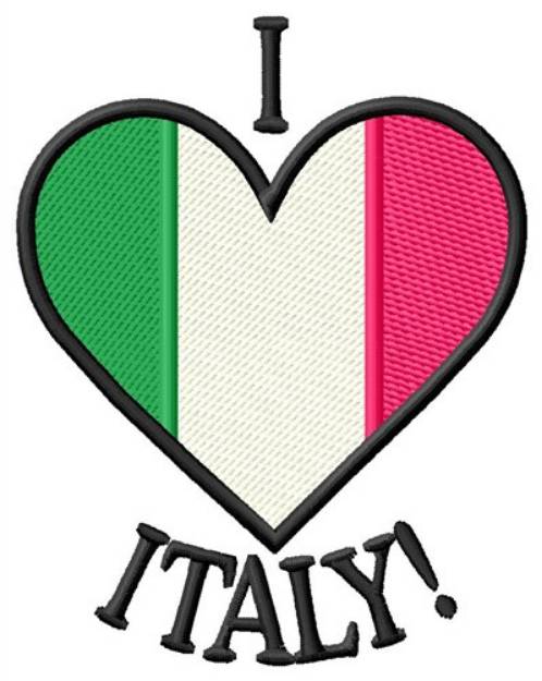 Picture of I Love Italy Machine Embroidery Design