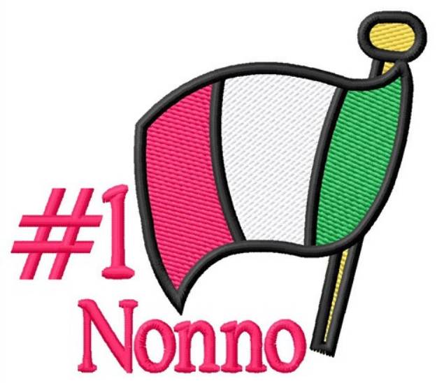 Picture of Nonno & Italian Flag Machine Embroidery Design