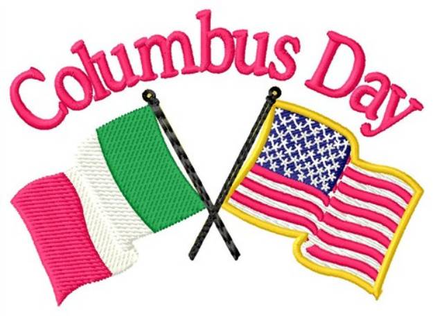 Picture of Columbus Day & Flags Machine Embroidery Design