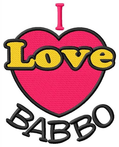 Picture of I Love Babbo Machine Embroidery Design