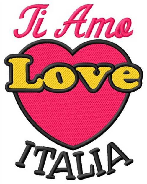 Picture of I Love Italia Machine Embroidery Design