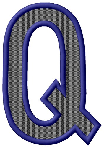 Plain Letter Q Machine Embroidery Design