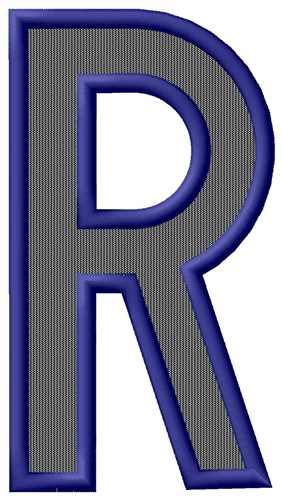 Plain Letter R Machine Embroidery Design