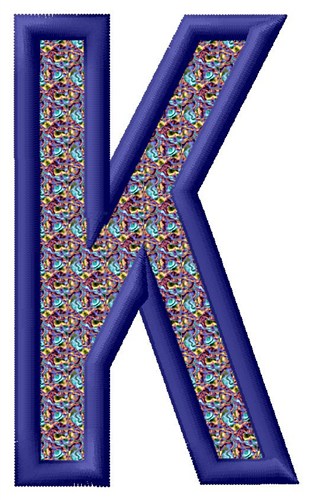 Letter K Machine Embroidery Design