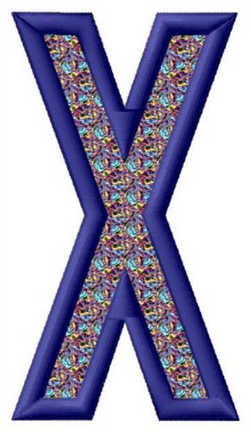 Picture of Letter X Machine Embroidery Design