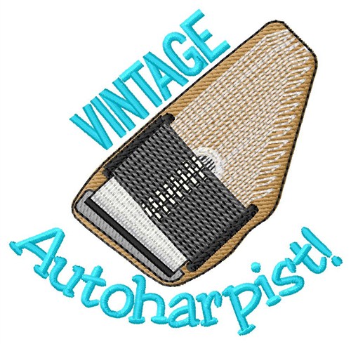 Vintage Autoharpist Machine Embroidery Design