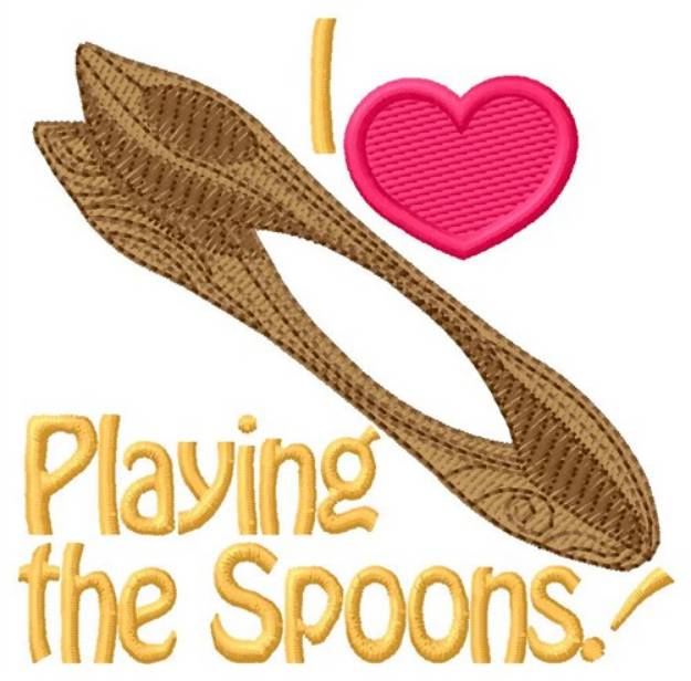 Picture of I Love Playing Spoons Machine Embroidery Design