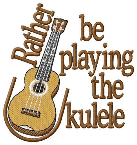 Playing The Ukulele Machine Embroidery Design